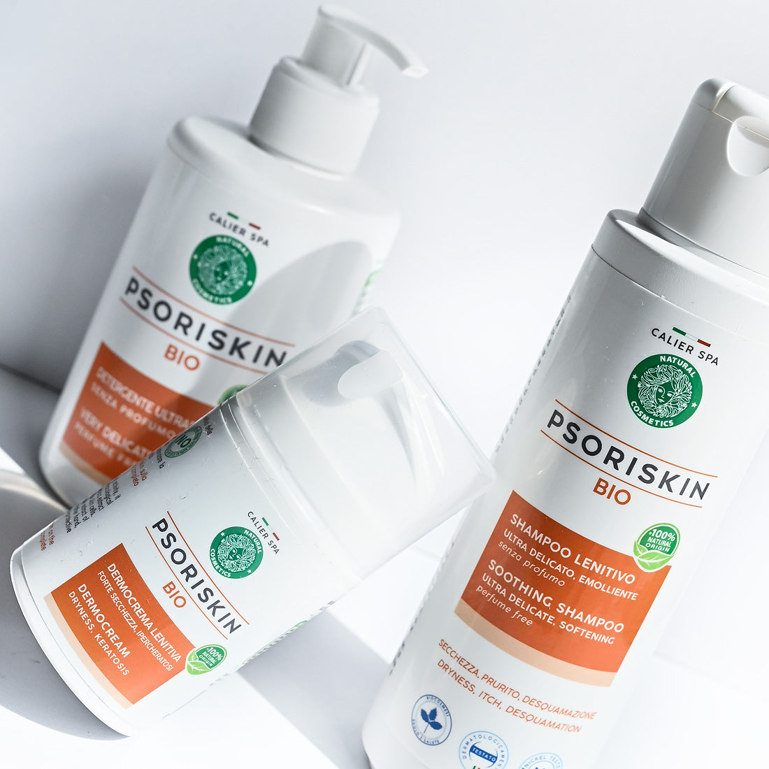 Psoriskin di Calier SPA: La soluzione naturale e biologica per combattere la psoriasi con crema, shampoo e detergente